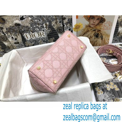 Lady Dior Medium D-Lite Bag in Cannage Embroidery Crystal Pink 2022