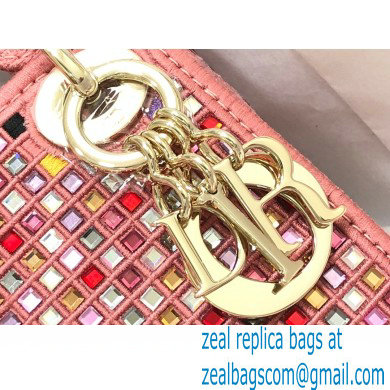 Lady Dior Micro Bag in Multicolor Crystal Embroidery Pink 2022