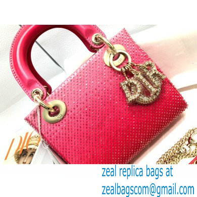 Lady Dior Mini Bag in Crystal Embroidery Red 2022