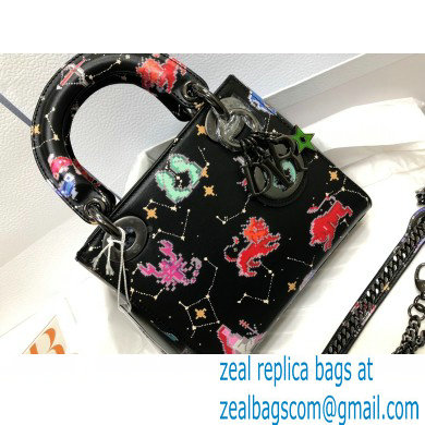 Lady Dior Mini Bag in Multicolor Dior Pixel Zodiac Printed Calfskin Black 2022 - Click Image to Close