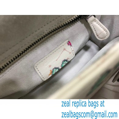 Lady Dior Mini Bag in Multicolor Dior Pixel Zodiac Printed Calfskin White 2022