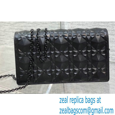 Lady Dior Pouch Bag in Cannage Calfskin with Diamond Motif Black 2022 - Click Image to Close