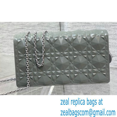 Lady Dior Pouch Bag in Cannage Calfskin with Diamond Motif Gray 2022