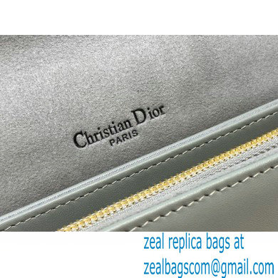 Lady Dior Pouch Bag in Cannage Calfskin with Diamond Motif Gray 2022 - Click Image to Close