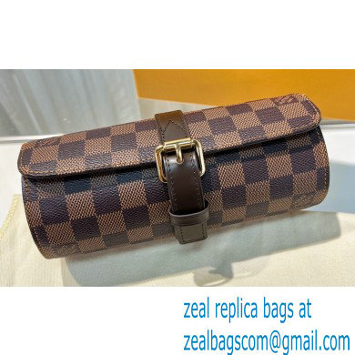 Louis Vuitton 3 Watch Case Damier Ebene Canvas - Click Image to Close