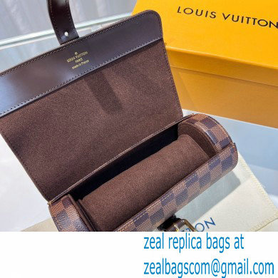 Louis Vuitton 3 Watch Case Damier Ebene Canvas