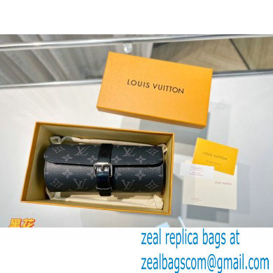 Louis Vuitton 3 Watch Case M43385 Monogram Eclipse Canvas