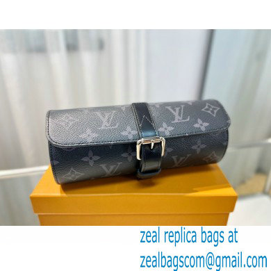 Louis Vuitton 3 Watch Case M43385 Monogram Eclipse Canvas