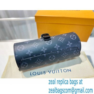Louis Vuitton 3 Watch Case M43385 Monogram Eclipse Canvas