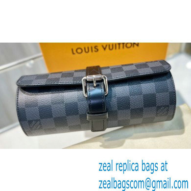 Louis Vuitton 3 Watch Case N41137 Damier Graphite canvas