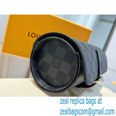 Louis Vuitton 3 Watch Case N41137 Damier Graphite canvas