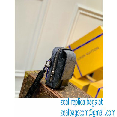 Louis Vuitton Flap Double Phone Pouch in Monogram Eclipse Canvas M81005 Black 2022