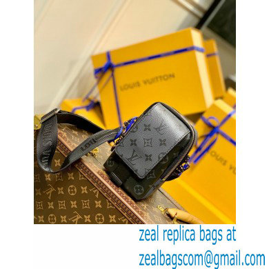 Louis Vuitton Flap Double Phone Pouch in Monogram Eclipse Canvas M81005 Black 2022