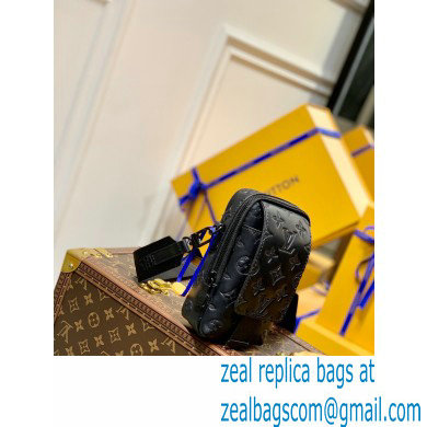 Louis Vuitton Flap Double Phone Pouch in Monogram Leather M81005 Black 2022