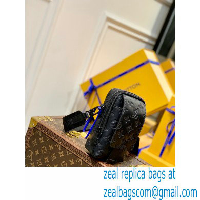 Louis Vuitton Flap Double Phone Pouch in Monogram Leather M81005 Black 2022 - Click Image to Close