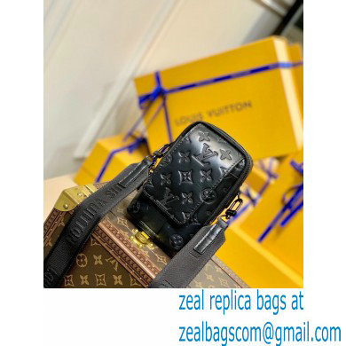 Louis Vuitton Flap Double Phone Pouch in Monogram Leather M81005 Black 2022 - Click Image to Close