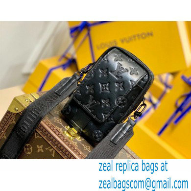 Louis Vuitton Flap Double Phone Pouch in Monogram Leather M81005 Black 2022