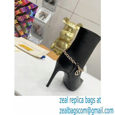 Louis Vuitton Heel 10cm Mansion Ankle Boots Black with Chain 2022 - Click Image to Close