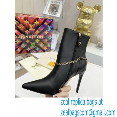 Louis Vuitton Heel 10cm Mansion Ankle Boots Black with Chain 2022 - Click Image to Close