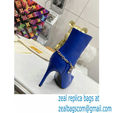 Louis Vuitton Heel 10cm Mansion Ankle Boots Blue with Chain 2022