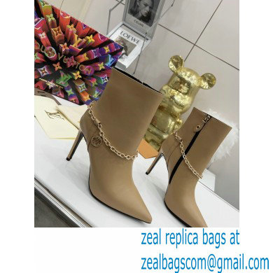 Louis Vuitton Heel 10cm Mansion Ankle Boots Nude with Chain 2022