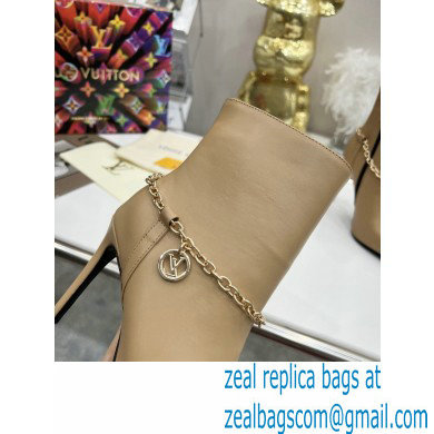 Louis Vuitton Heel 10cm Mansion Ankle Boots Nude with Chain 2022