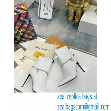 Louis Vuitton Heel 10cm Mansion Ankle Boots White with Chain 2022
