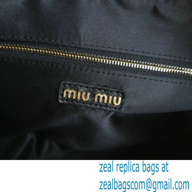 Miu Miu Matelasse nappa leather top-handle Medium bag 5BB124 Black 2022