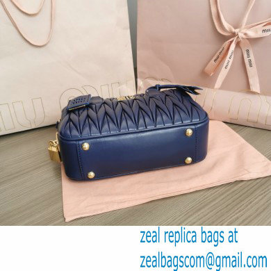 Miu Miu Matelasse nappa leather top-handle Medium bag 5BB124 Blue 2022 - Click Image to Close
