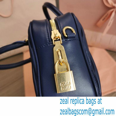 Miu Miu Matelasse nappa leather top-handle Medium bag 5BB124 Blue 2022 - Click Image to Close