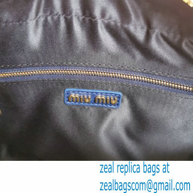 Miu Miu Matelasse nappa leather top-handle Medium bag 5BB124 Blue 2022