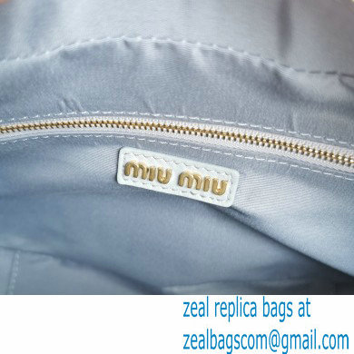 Miu Miu Matelasse nappa leather top-handle Medium bag 5BB124 Light Gray 2022