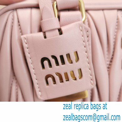 Miu Miu Matelasse nappa leather top-handle Medium bag 5BB124 Nude Pink 2022