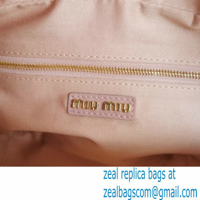 Miu Miu Matelasse nappa leather top-handle Medium bag 5BB124 Nude Pink 2022 - Click Image to Close