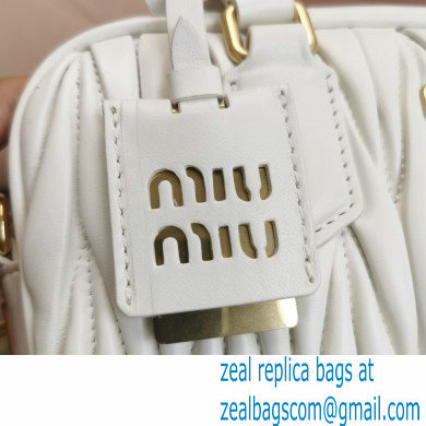 Miu Miu Matelasse nappa leather top-handle Medium bag 5BB124 White 2022