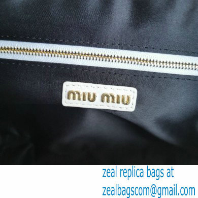 Miu Miu Matelasse nappa leather top-handle Medium bag 5BB124 White 2022