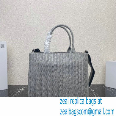 Prada Embroidered handbag 1BA342 Black/Gray 2022 - Click Image to Close