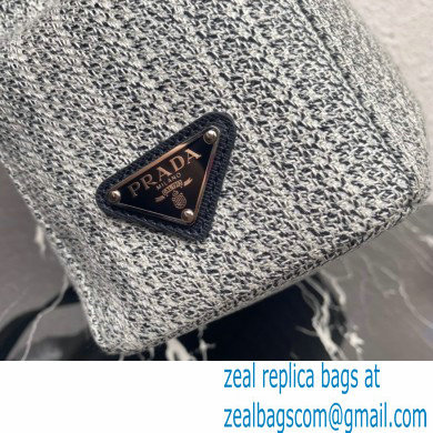 Prada Embroidered handbag 1BA342 Black/Gray 2022 - Click Image to Close
