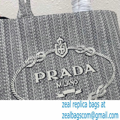 Prada Embroidered handbag 1BA342 Black/Gray 2022