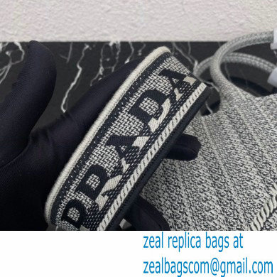 Prada Embroidered handbag 1BA342 Black/Gray 2022