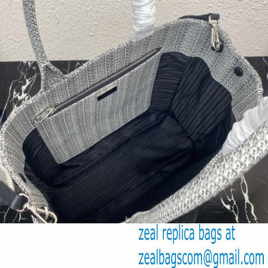 Prada Embroidered handbag 1BA342 Black/Gray 2022