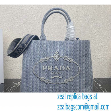 Prada Embroidered handbag 1BA342 Blue/Gray 2022