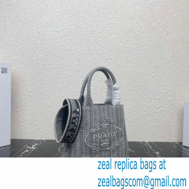 Prada Embroidered handbag 1BA343 Black/Gray 2022