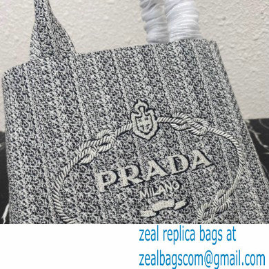 Prada Embroidered handbag 1BA343 Black/Gray 2022 - Click Image to Close