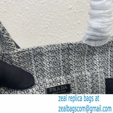 Prada Embroidered handbag 1BA343 Black/Gray 2022 - Click Image to Close