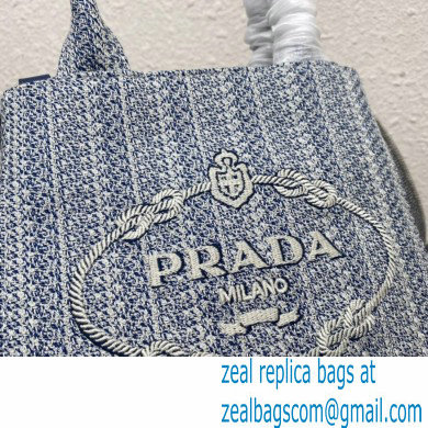 Prada Embroidered handbag 1BA343 Blue/Gray 2022 - Click Image to Close