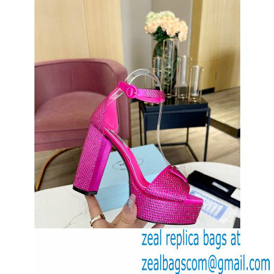 Prada Heel 11.5cm platform 3.5cm Satin sandals with crystals Fuchsia 2022