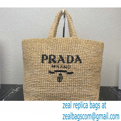 Prada Large raffia tote bag 1BG392 Beige 2022