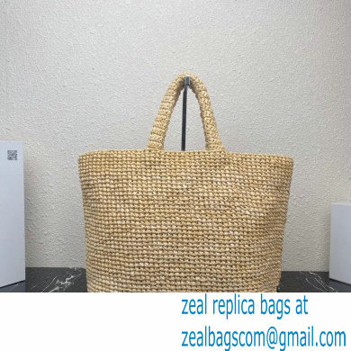 Prada Large raffia tote bag 1BG392 Beige 2022