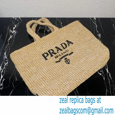 Prada Large raffia tote bag 1BG392 Beige 2022